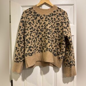 Abercrombie & Fitch Leopard Print Sweater in Tan and Black